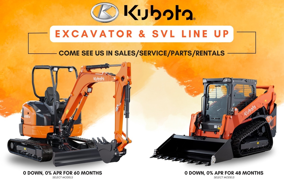 Kubota Excavator and SVL Lineup Special Offers